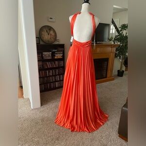 Women’s Open Back Beaded Prom Maxi Dress Sz 2 Princess Goddess Rhinestone Glam